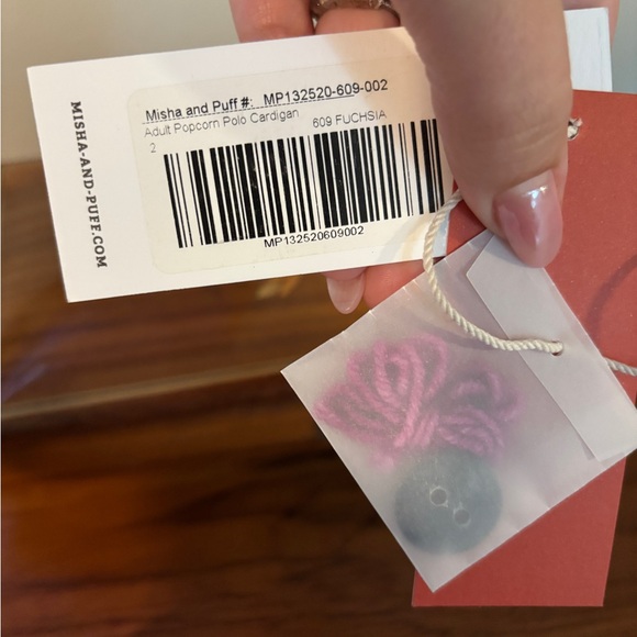 Misha & Puff Popcorn Polo Cardigan in Fuschia SZ 2 - Picture 3 of 11